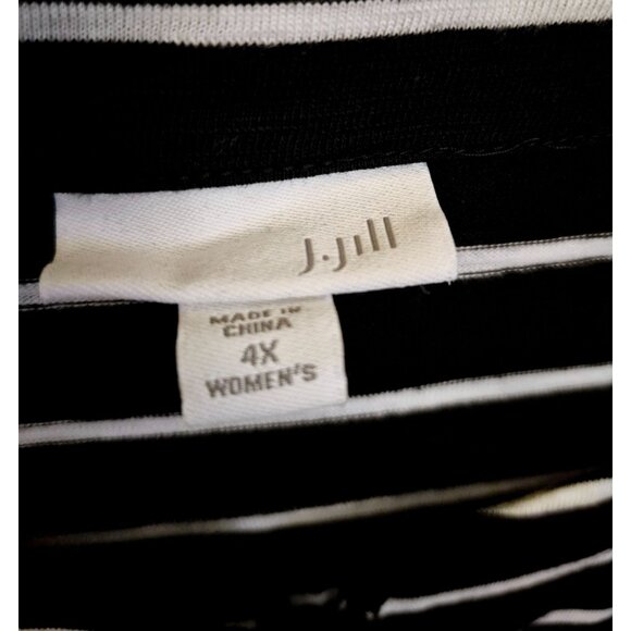 J. Jill Cotton Blend Striped Sleeveless Lace Up Neckline Shift Dress Size 4X EU - Picture 6 of 7